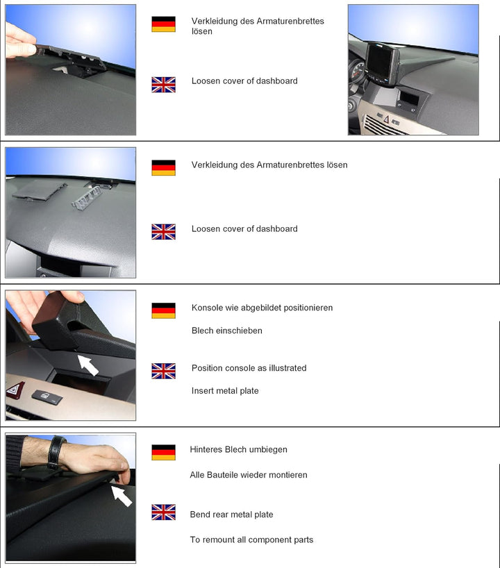Kuda Navikonsole für Opel Astra ab 03/04, Kunstleder, Schwarz, schwarz