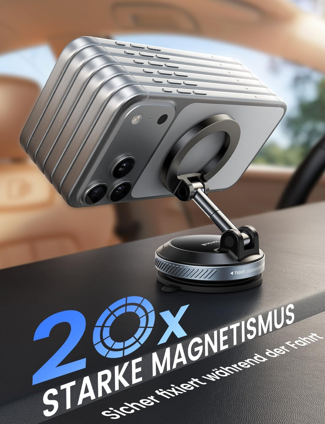 Lamicall Handyhalterung Auto Vakuum für MagSafe Autohalterung - [TOP Saugnapf] Handy Halterung Auto