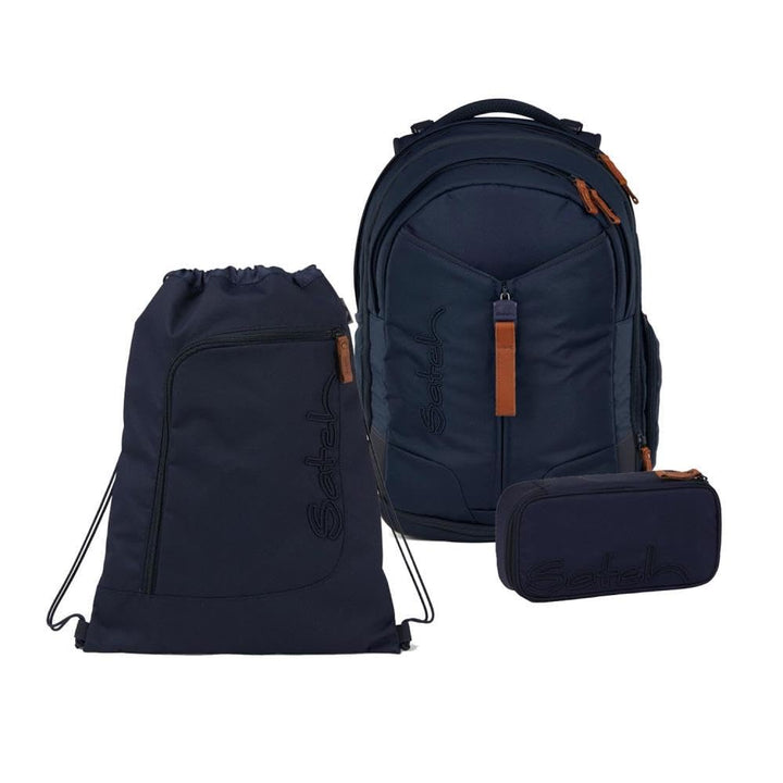 Satch Match Schulrucksack Set 3tlg. inkl. Schlamperbox und Sportbeutel Nordic Blue Skandi Edition, N