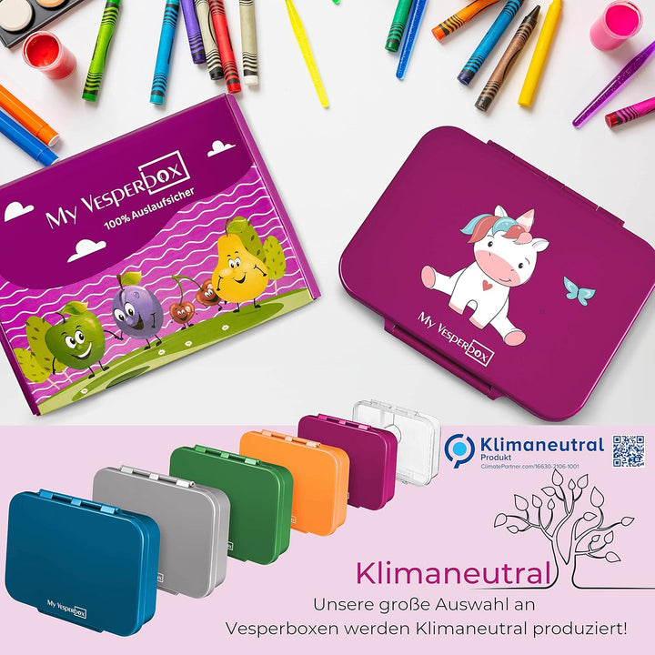 My Vesperbox – Bia - Bento Box Kinder 100% Auslaufsicher & BPA Frei - extrem robust - Lunchbox – Bro