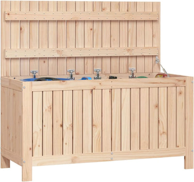 Tidyard Gartentruhe Holz, Aufbewahrungsbox Auflagenbox Kissenbox Gartenbox Kissentruhe Truhe 115x49x