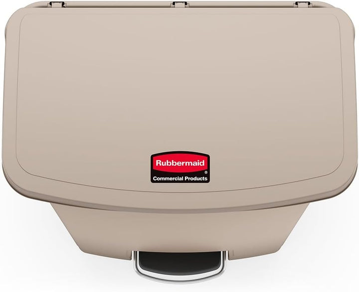 Rubbermaid Commercial Products Slim Jim 1883552 90 Litre Front Step Step-On Resin Wastebasket - Beig