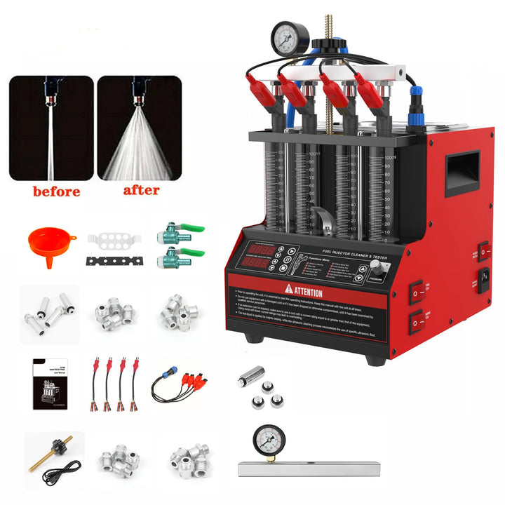 Einspritzdüsen Tester, CT160 beheizter Einspritzdüsenreiniger-Tester,4-Zylinder-Einspritzdüsenreinig