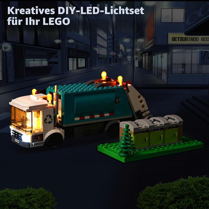 LocoLee Licht Kompatibel mit Lego City Müllabfuhr, Led Beleuchtungs Compatible with Lego 60386 City