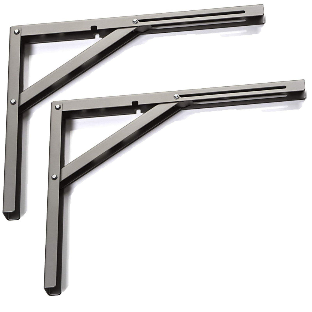 2 Stück SO-TECH® Klappkonsole Profi-Nr.1 L400 Länge: 390 mm/Höhe 300 mm Edelstahloptik matt (satin)
