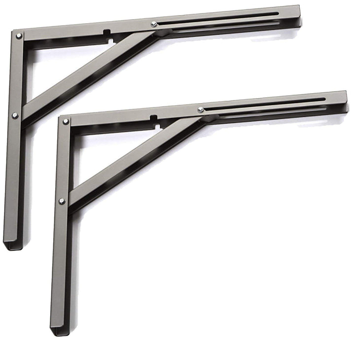 2 Stück SO-TECH® Klappkonsole Profi-Nr.1 L400 Länge: 390 mm/Höhe 300 mm Edelstahloptik matt (satin)