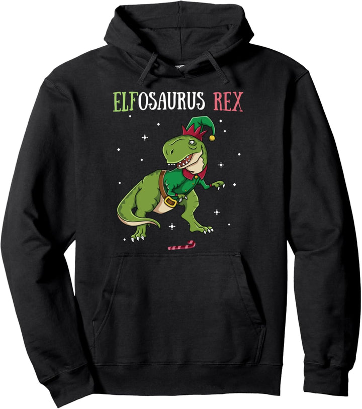 Elfosaorus T-Rex Elf Dinosaurier Elfen Weihnachten Dino Pullover Hoodie