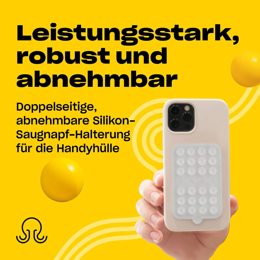 OCTOBUDDY Double - doppelseitige Silikon-Saugnapf Halterung fürs Handy - freihändige Saugnapfhalteru