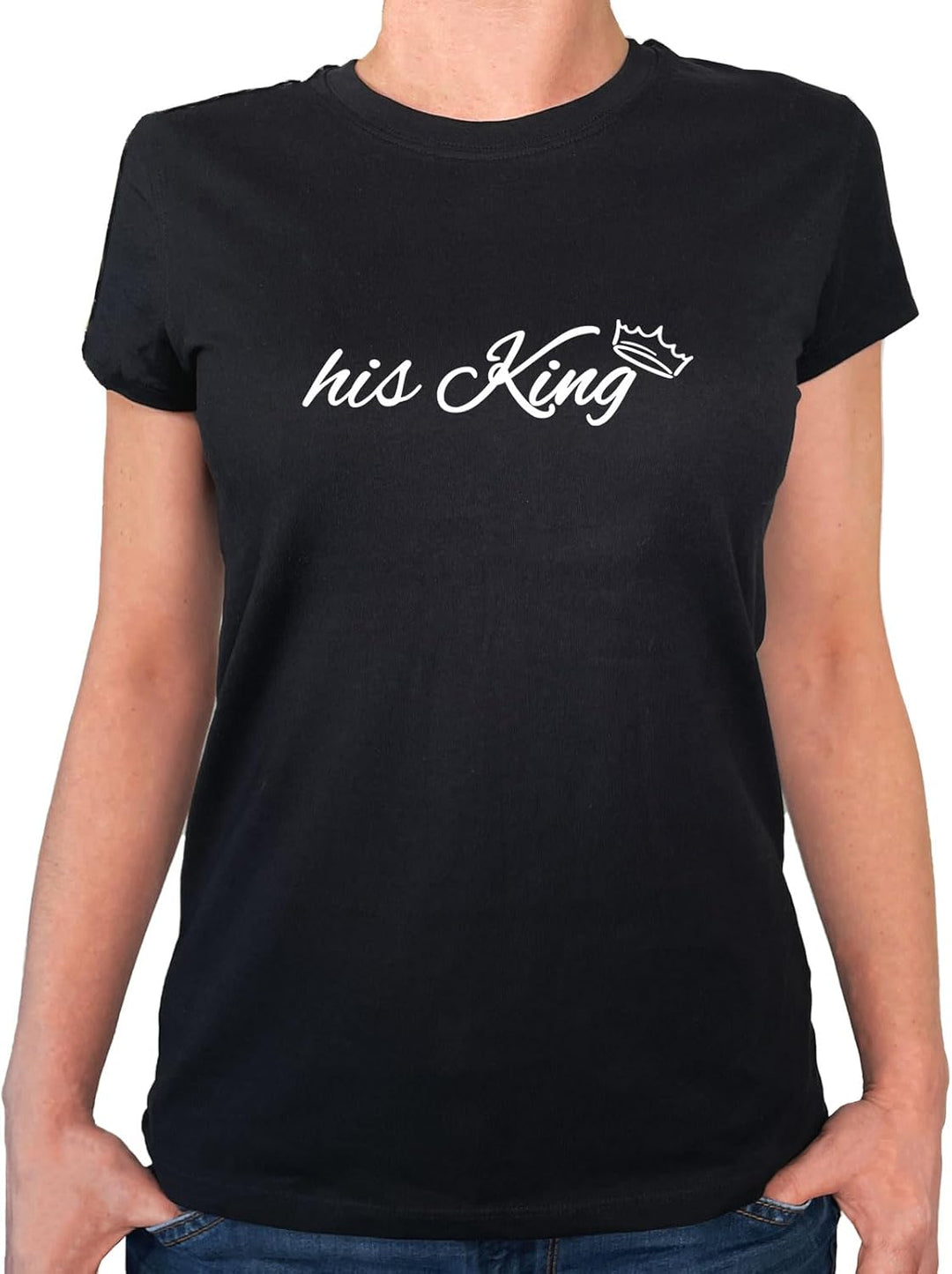 huuraa Damen T-Shirt his King Krone Bio Baumwolle Fairtrade Oberteil Grösse XS-XXL mit Motiv Hochzei