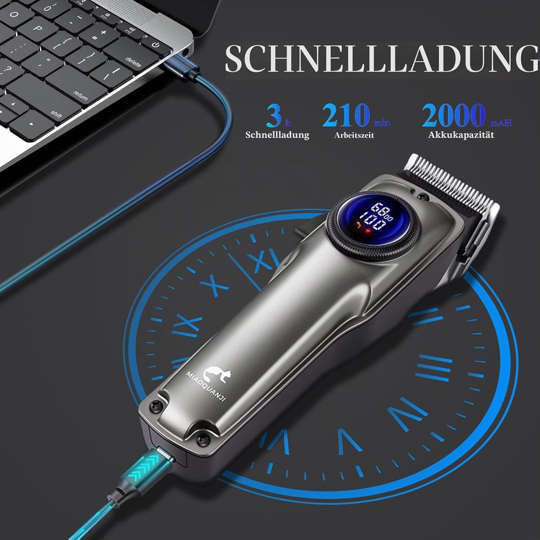 Hundeschermaschine, Leise Profi Schermaschine für dickes,Wiederaufladbar,Kabelloser Haustierrasierer