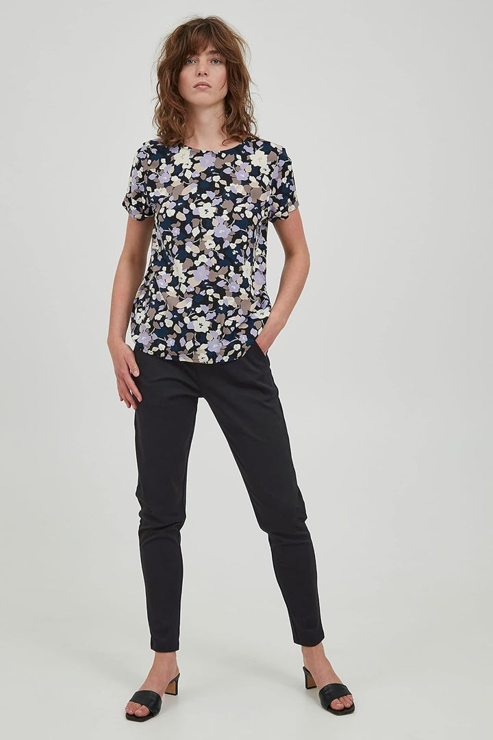ICHI IHKATE SUS Office PA Damen Hose Stoffhose mit Stretch Enger Schnitt, XS Black (194008)