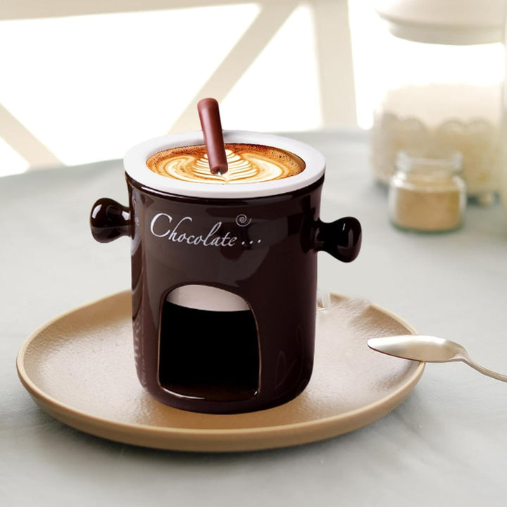 Generisch Schokoladenfondue-Set | Schokoladenfondue-Becher aus Keramik Teelichtkerze beheizt Schokol