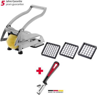 Westmark Set, 2tlg.: 1 Pommes-frites Schneider mit 3 Schneideinsätzen + Universal-Sparschäler, Edels