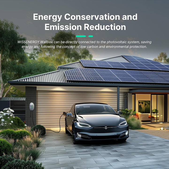 EV Ladegerät Wandhalterung mit 7kW Typ 2, 32A Einphasiges Heim Ladestation Wallbox, 6m Ladekabel und