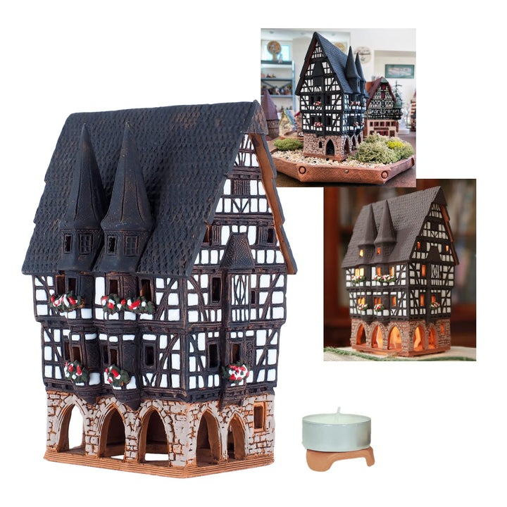 Midene Keramik Lichthaus, Handarbeit, Künstlerisches Miniatur, Altes Historisches Rathaus in Alsfeld