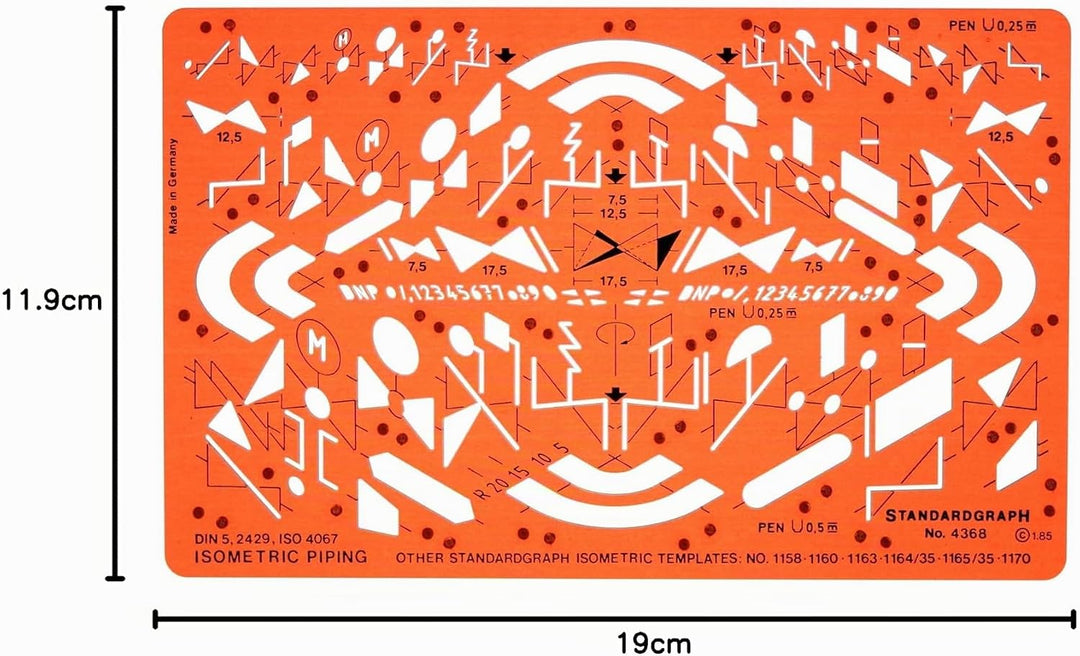 Isometric Rohrleitung Schema Isometrische Symbols Installation Schablone Zeichenschablone - Technisc