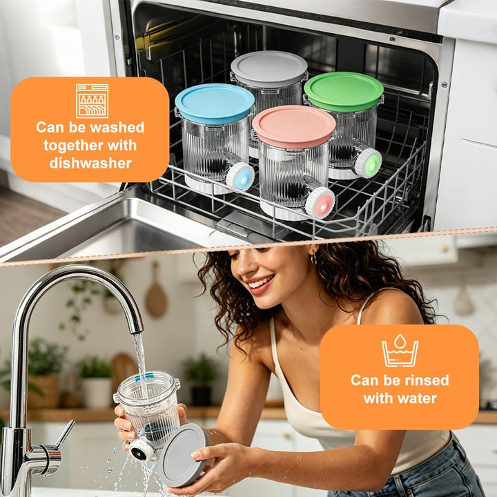 4 Stück Ninja Swirl Creami Behälter, 480 ml Eisbehälter für Ninja Creami NC701 & NC700 Serie Eismasc
