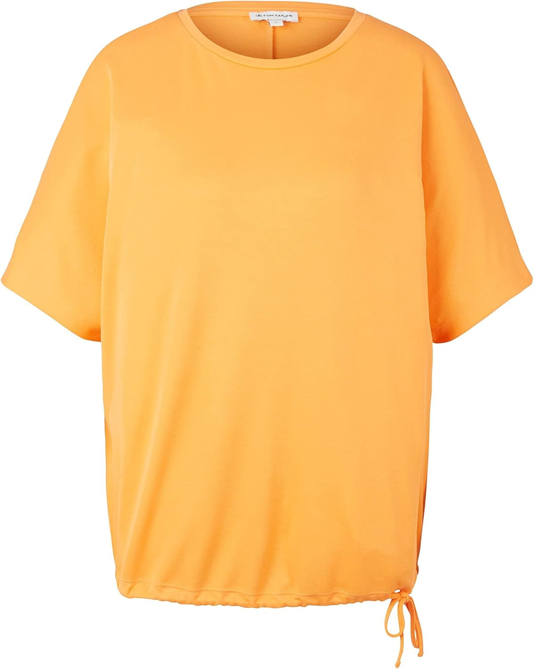 TOM TAILOR Damen Basic T-Shirt mit Bindedetail, 29751 - Bright Mango Orange