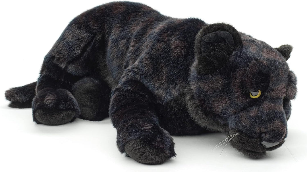 Uni-Toys - Schwarzer Panther, liegend - 44 cm (Länge) - Plüsch-Wildtier - Plüschtier, Kuscheltier, 4