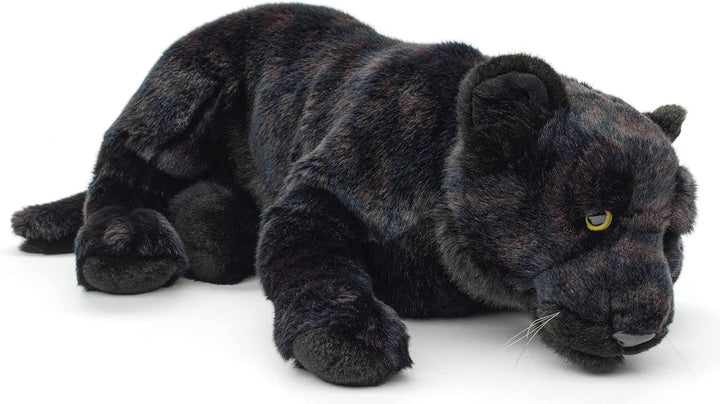 Uni-Toys - Schwarzer Panther, liegend - 44 cm (Länge) - Plüsch-Wildtier - Plüschtier, Kuscheltier, 4