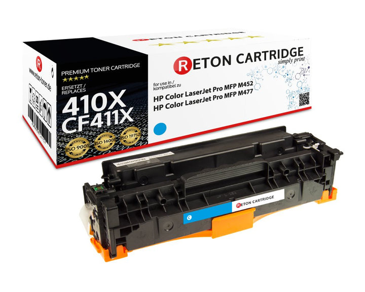 Reton Toner mit 25% mehr Leistung kompatibel für HP (CF411X) cyan für HP Color Laserjet Pro MFP M477
