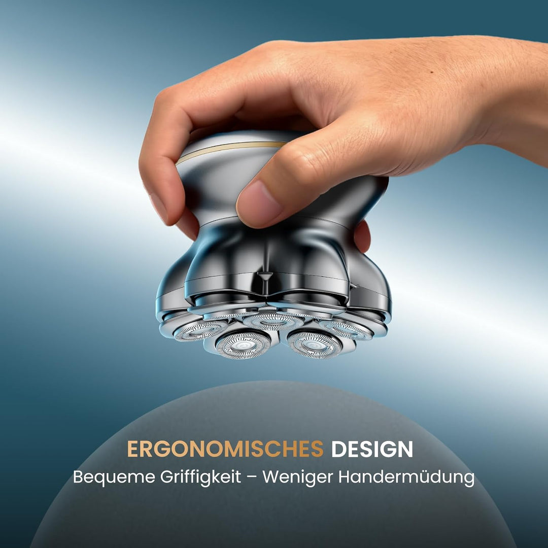 7D PRO Glatzen Rasierer Herren,MAXGROOM IPX6 Wasserdicht Kopfrasierer Glatze mit Magnetische Schwebe