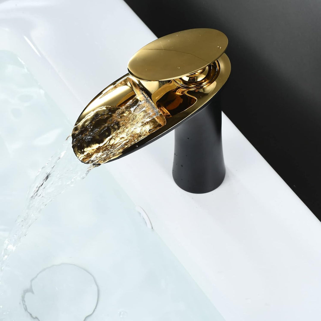 Wasserfall Waschtischarmatur Badarmaturen Wasserhahn Bad Mischbatterie Waschbeckenarmaturen für Bade