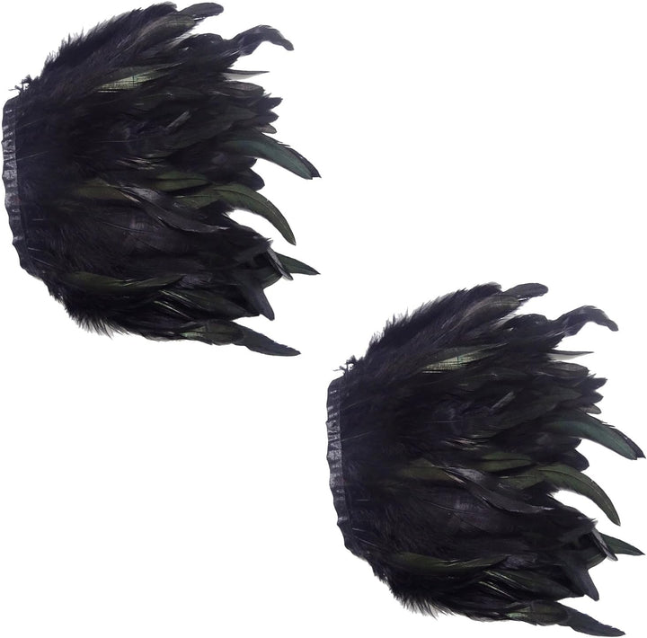keland Damen Gothic Feder Epauletten Umhang Schal Schulterumhang Schultertuch für Halloween Cosplay