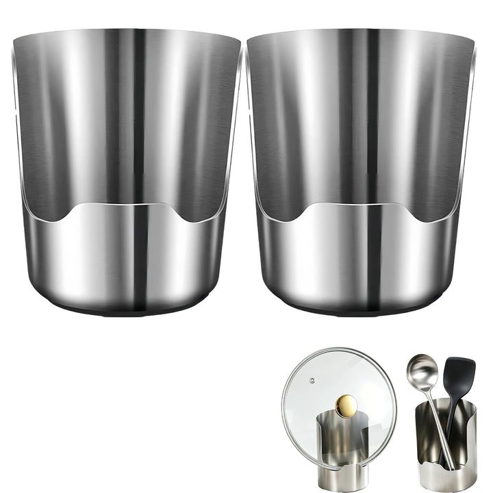 Edelstahl-Löffelhalter, Topfdeckel-Aufbewahrungsregal 2 Stück, 2 Stück