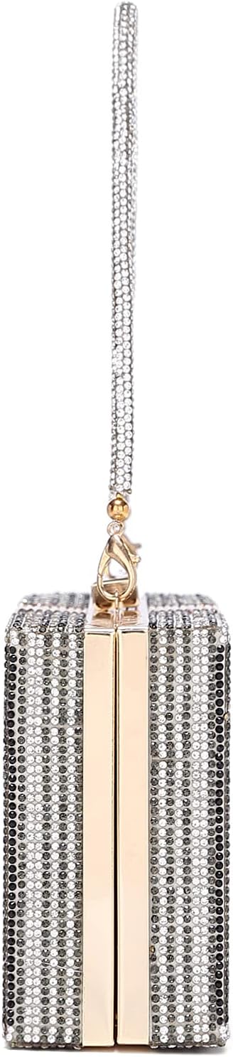 Covelin Dollar Clutch börse für Frauen Strass Abendhandtasche tasche, Grau (grau), Small, Grau