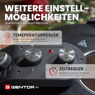 Pizzaofen Pizzamaker Elektrisch mit Pizza-Stein Pro, Leistung 1600 WATT, bis zu 420°C, Steinofen Piz