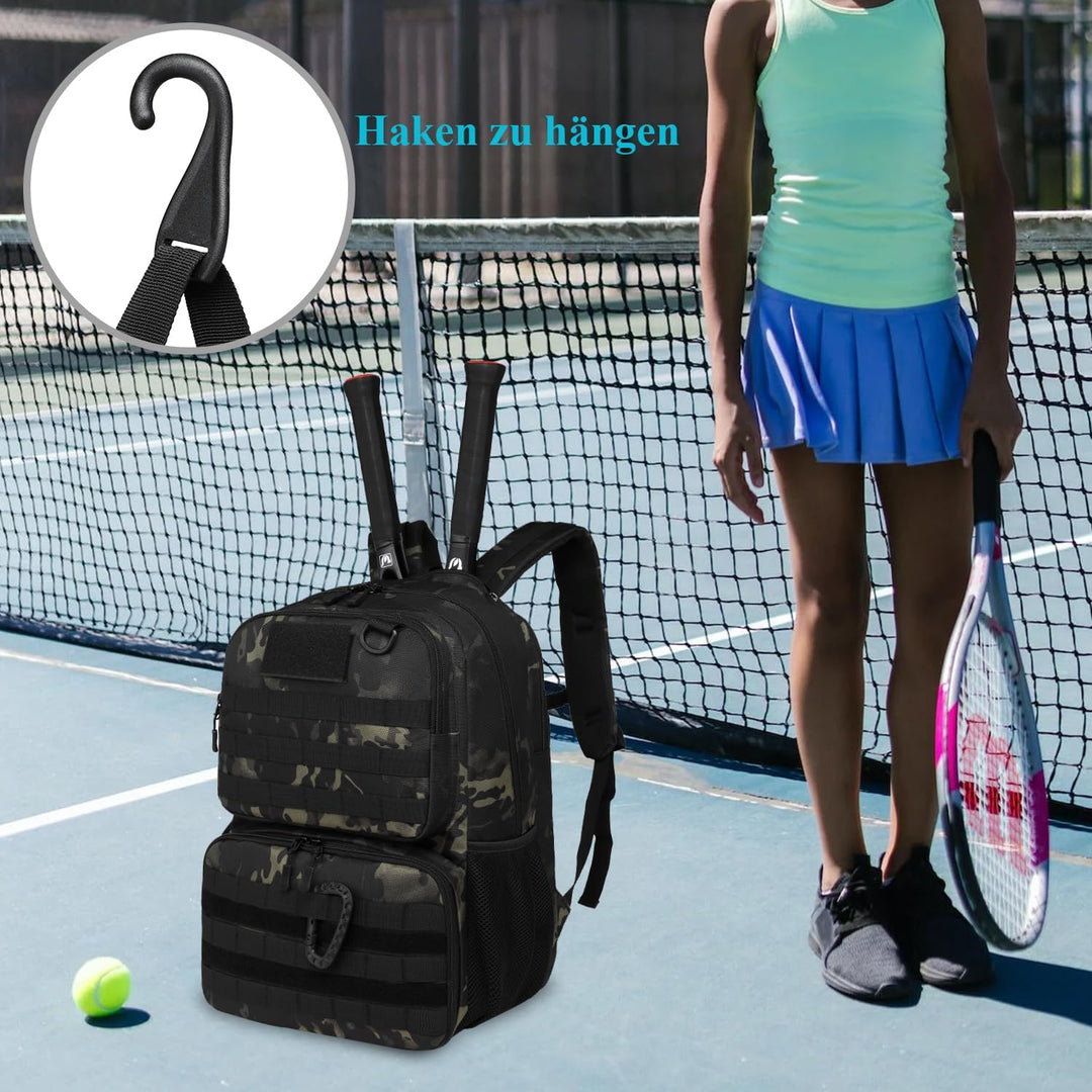 Tennistasche für Herren &amp; Damen taktischer Tennisrucksack mit Schuhfach | Sportrucksack mit Schläger