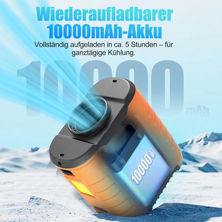 6-in-1 Taillen Clip Ventilator, Ventilator Akku 10000 mAh,5 eschwindigkeitsstufen, 8–42h Laufzeit US