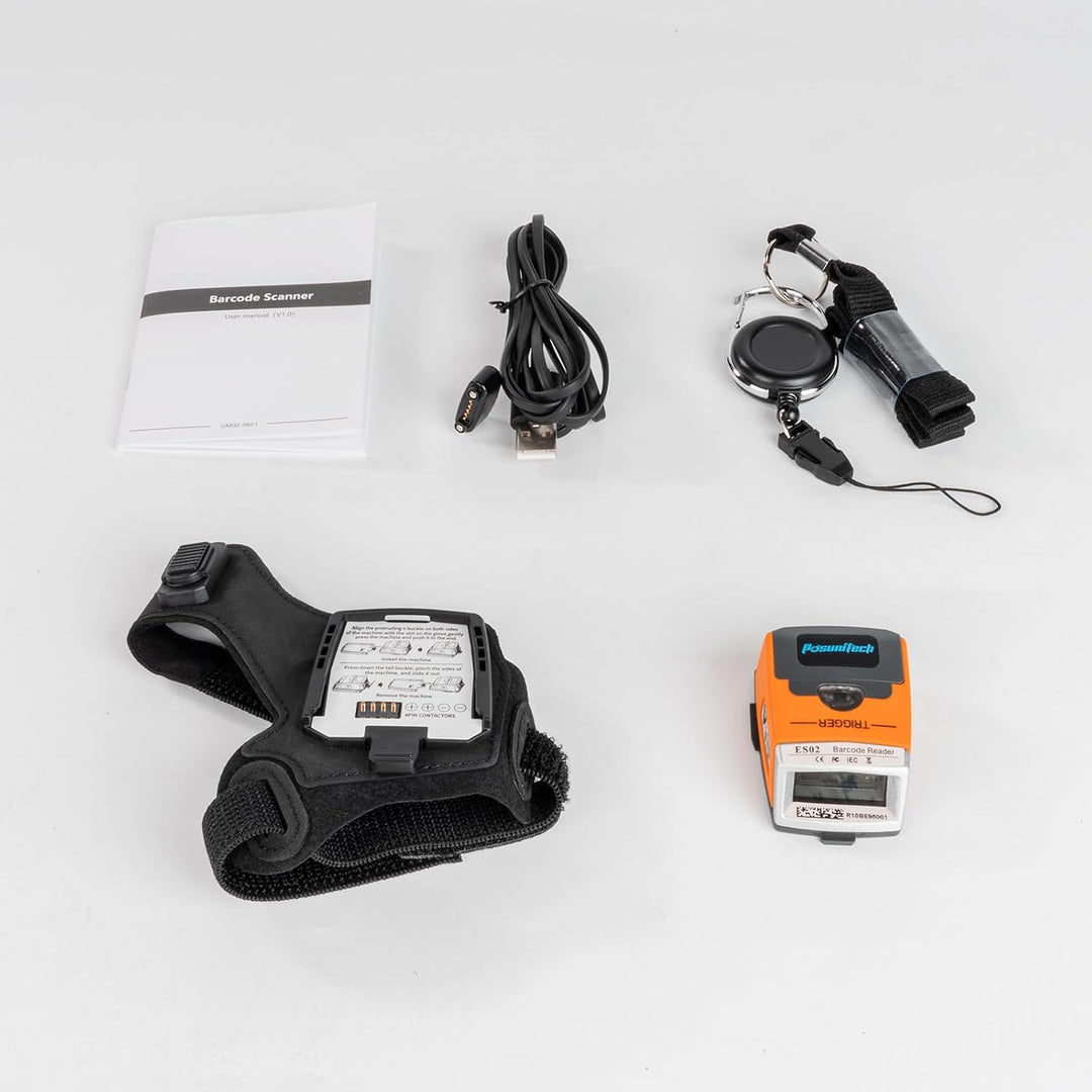 ES02 Handschuh-Barcodescanner, Wireless Bluetooth 2D Scanner | Schutzart IP65, Für Lager, Fertigung,