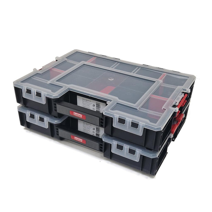 Set: 2 x Sortimentskasten Organizer mit variablen Einteilern und seitliche Verriegelung von Kreher,