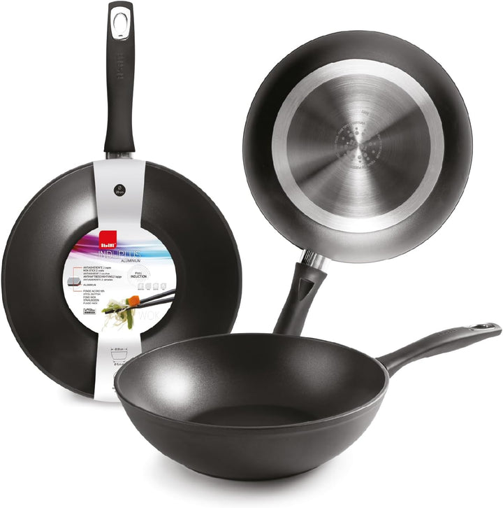 IBILI 400528N WOK NEW INDUPLUS 28 CM, Stainless Steel