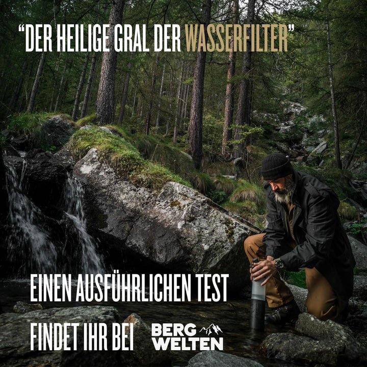 GRAYL GeoPress 24 oz Wasserfilterflasche – Filter für Wandern, Camping, Survival, Reisen Covert Blac