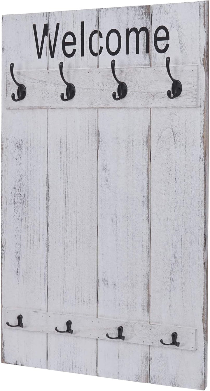 Mendler Wandgarderobe HWC-C89AM Welcome, Garderobe Garderobenpaneel, Shabby-Look Vintage, 91x60cm -