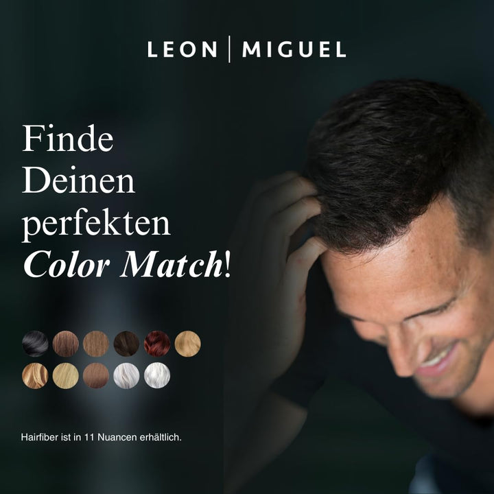 LEON MIGUEL Hair Fiber - Streuhaar - Premium Haarverdichtung/Schütthaar mit Soforteffekt bei Geheimr