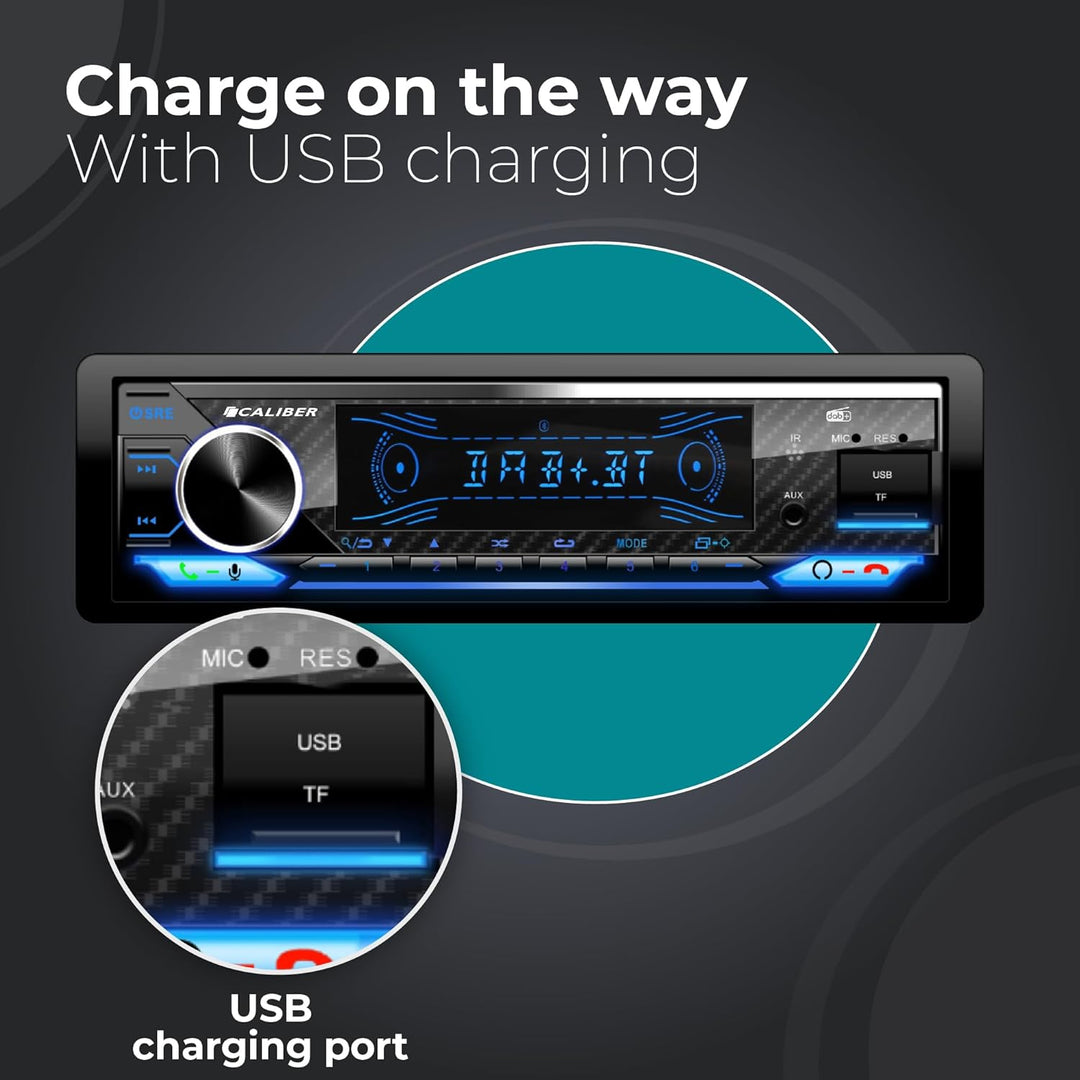 Caliber Autoradio DAB Plus & Bluetooth, 1-DIN, Freisprecheinrichtung, 4x100W, Multicolour, inkl. DAB
