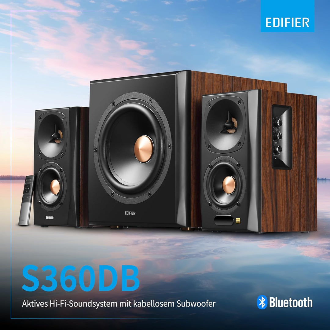 Edifier S360DB 2.1 Regellautsprecher und Subwoofer Lautsprechersystem Bluetooth V5.1 aptX kabelloser