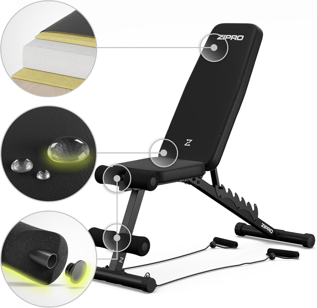 Zipro klappbare Trainingsbank, Bankdrücken, Fitnessbank, Multifunktion Sit up bank, Fitnessgeräte, F