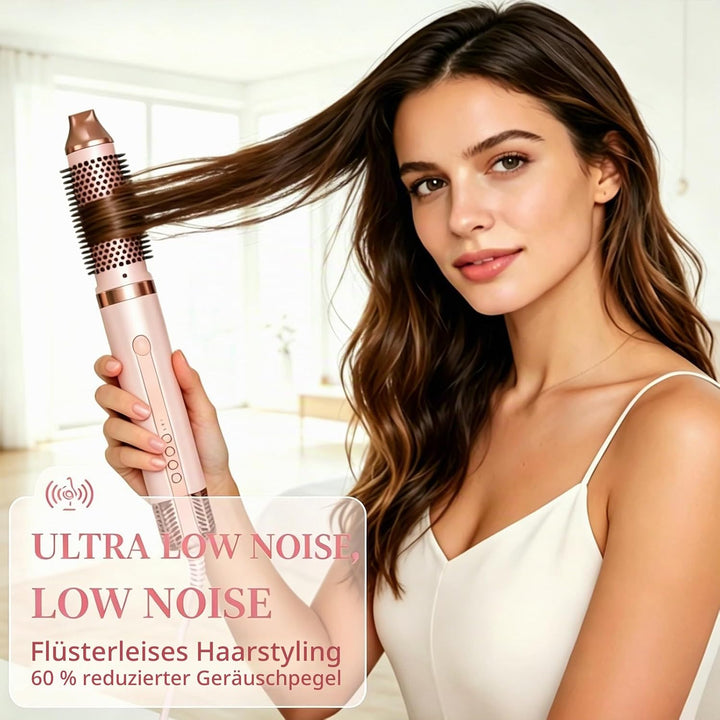 Hairstyler 6 in 1, Professioneller Haarstyler, 110000 U/Min Airstyler Set mit Auto Lockenstäbe, Föhn