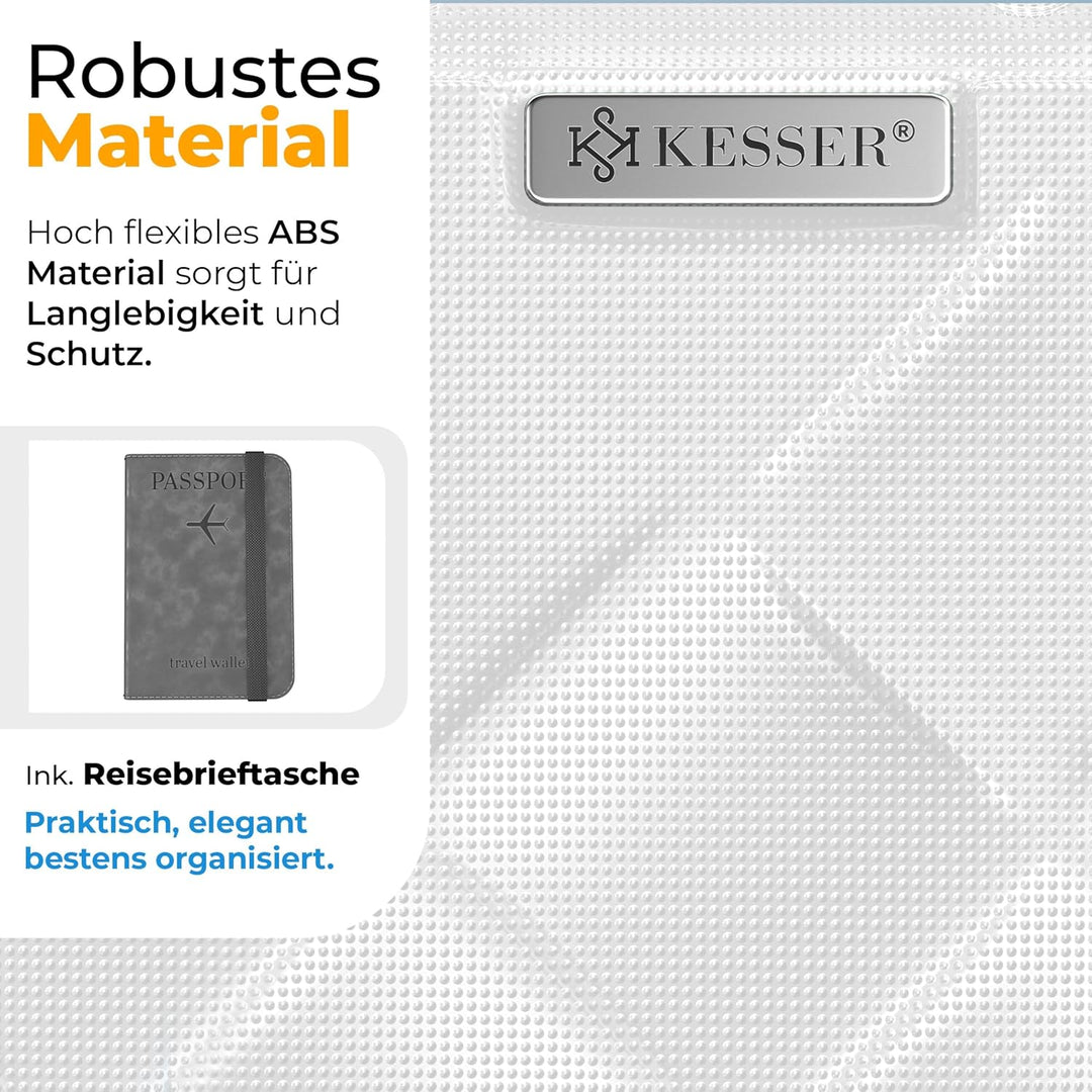 KESSER® Reisekoffer 55L Koffer Handgepäck ABS Hartschalenkoffer mit Zahlenschloss, Kofferwaage & Rei