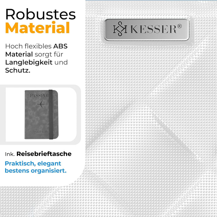 KESSER® Reisekoffer 55L Koffer Handgepäck ABS Hartschalenkoffer mit Zahlenschloss, Kofferwaage & Rei