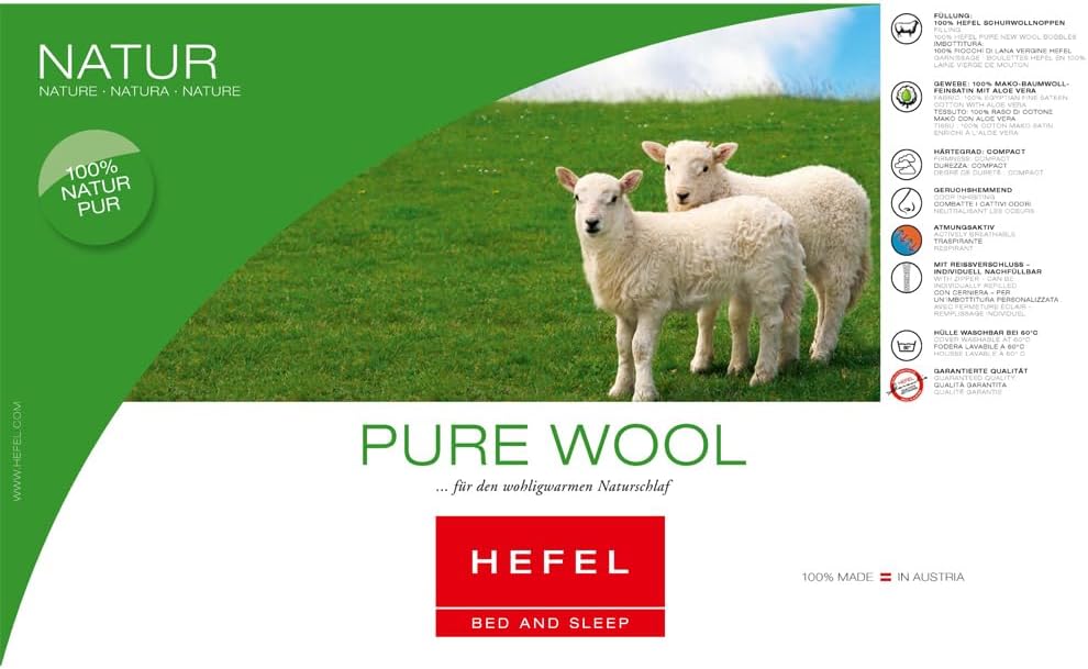 HEFEL Pure Wool Sommer Bettdecken (135 cm x 200 cm)
