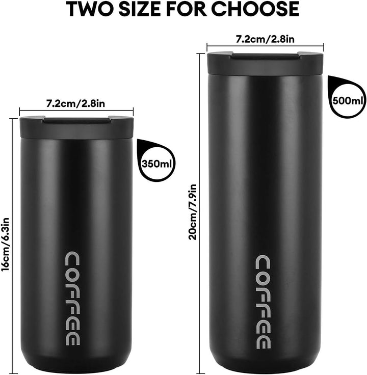 lalafancy Thermobecher 350ml/500ml Kaffeebecher-to-go, Isolierbecher Edelstahl Travel Mug Wiederverw