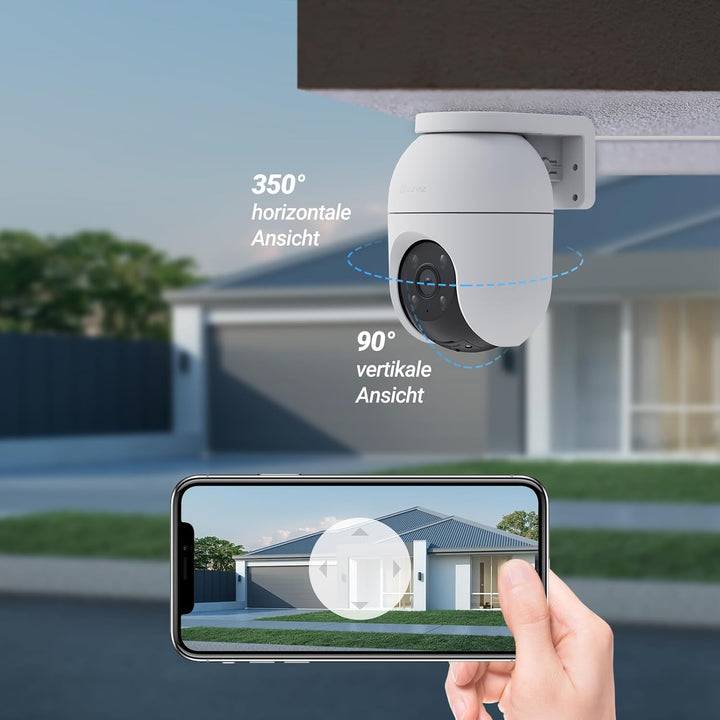 EZVIZ 5MP Pan&amp;Tilt Überwachungskamera Aussen WLAN, 360° PTZ, Personen-/Fahrzeugerkennung, Zwei-Wege-