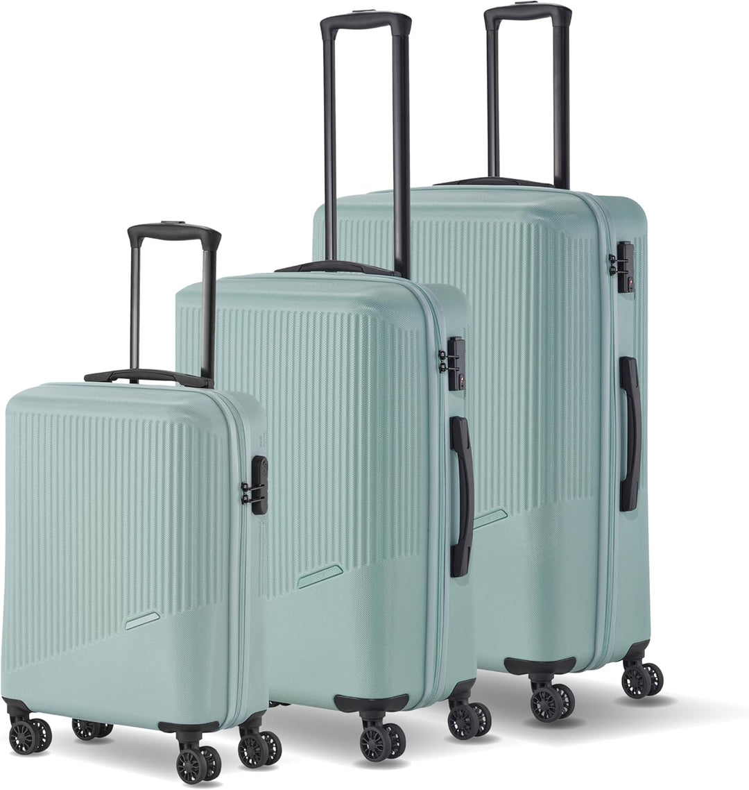 travelite 4-Rad Koffer Set 3 teilig Grössen L/M/S, Gepäck Serie BALI: ABS Hartschalen Trolleys mit T