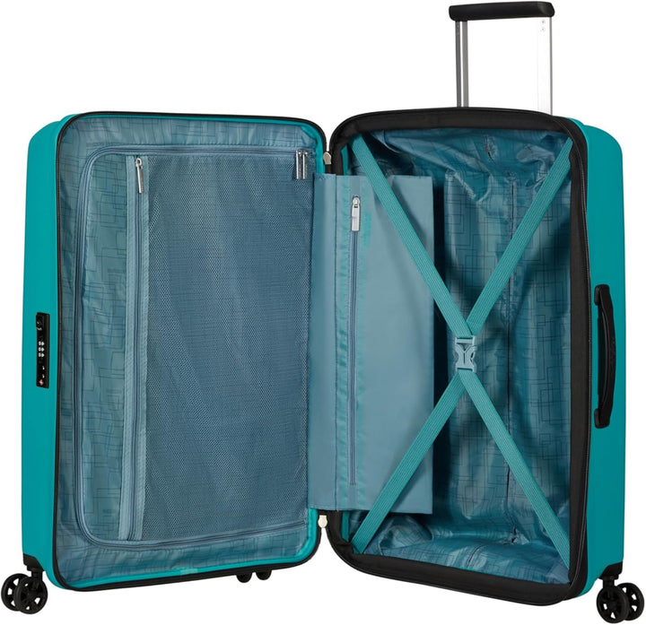 American Tourister Aerostep - Spinner M, Erweiterbarer Koffer, 67 cm, 66.5/72.5 L, Türkis (Turquoise